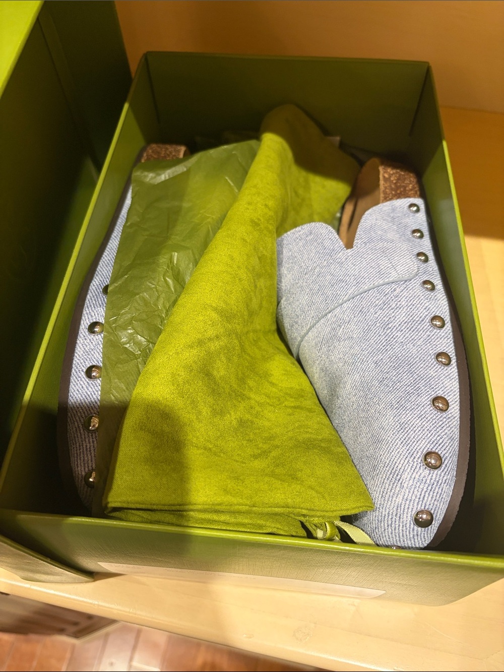 Tory Burch Denim Blue Cloud Mellow Mules
